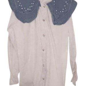 Uk White Top With Blue Jeans With Stones