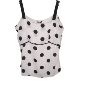 Wallis White And Black Polka Dot Top Size Uk 16