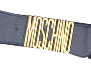 Moschino Leather And Elastic Black Belt