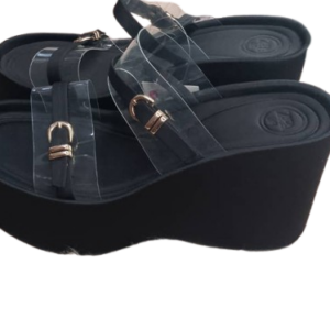 Zara Black Slippers Transparent Up With Gold Size 39